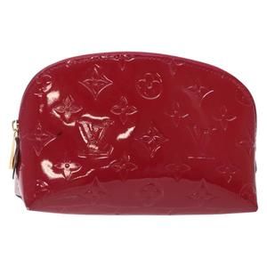 LOUIS VUITTON Monogram Vernis Pochette Cosmetic Rose Indian M90009 Auth 134589